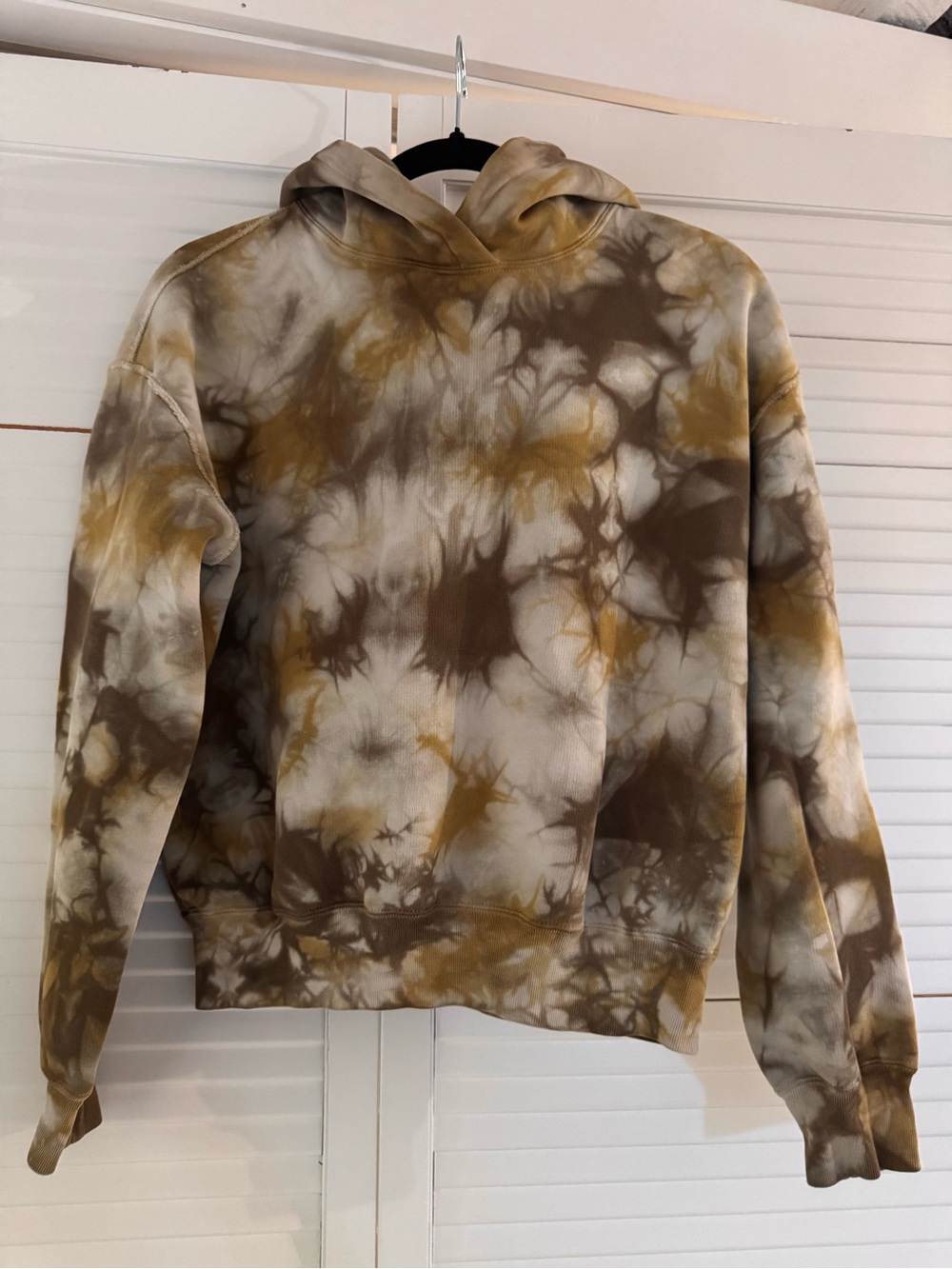 Aritzia Wilfred Tie-Dye Hooded Sweatshirt - Brown & Cream